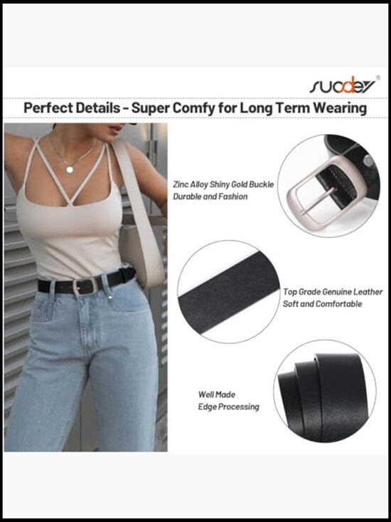 3 Pack Faux Leather Waist Belts with Elegant Buckle Women main image 4
